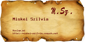 Miskei Szilvia névjegykártya